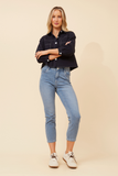CAROLINE MORGAN - 3/4 SLEEVE STITCH AND BUTTON JACKET