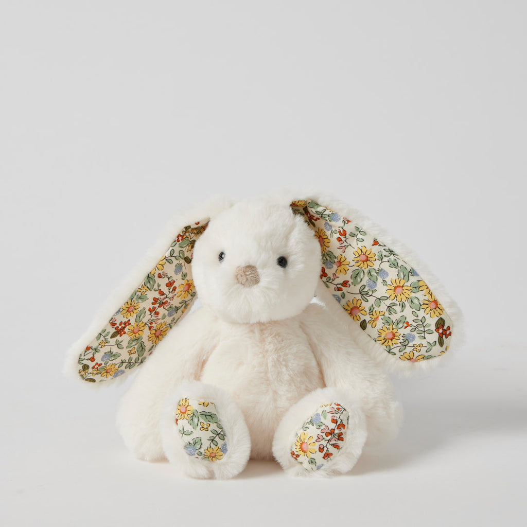 PILBEAM - FLORAL WHITE BUNNY RATTLE SMALL