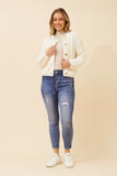 CKM - CHUNKY RIB KNIT CARDI WITH PATCH POCKETS