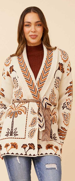 CKM - JACQUARD PATTERN CARDIGAN