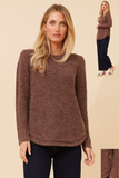 CKM - LONG SLEEVES BUTTON DETAIL KNIT PULLOVER