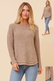 CKM - LONG SLEEVES BUTTON DETAIL KNIT PULLOVER