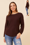 CKM - LONG SLEEVE PULLOVER WITH CURVED HEM