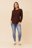 CKM - LONG SLEEVE PULLOVER WITH CURVED HEM