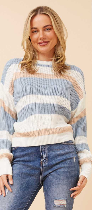 CKM - CROP STRIPE JUMPER