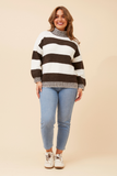 CKM - LONG SLEEVE STRIPE PATTERN PULLOVER