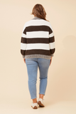 CKM - LONG SLEEVE STRIPE PATTERN PULLOVER