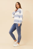 CKM - LONG SLEEVE STRIPE PATTERN PULLOVER