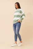 CKM - LONG SLEEVE STRIPE PATTERN PULLOVER