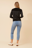 CKM - LONG SLEEVE STRIPE KNIT PULLOVER