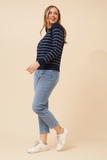 CKM - LONG SLEEVE STRIPE KNIT PULLOVER