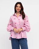 LABEL OF LOVE - HEART EMBROIDERY SHIRT