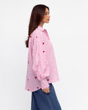 LABEL OF LOVE - HEART EMBROIDERY SHIRT