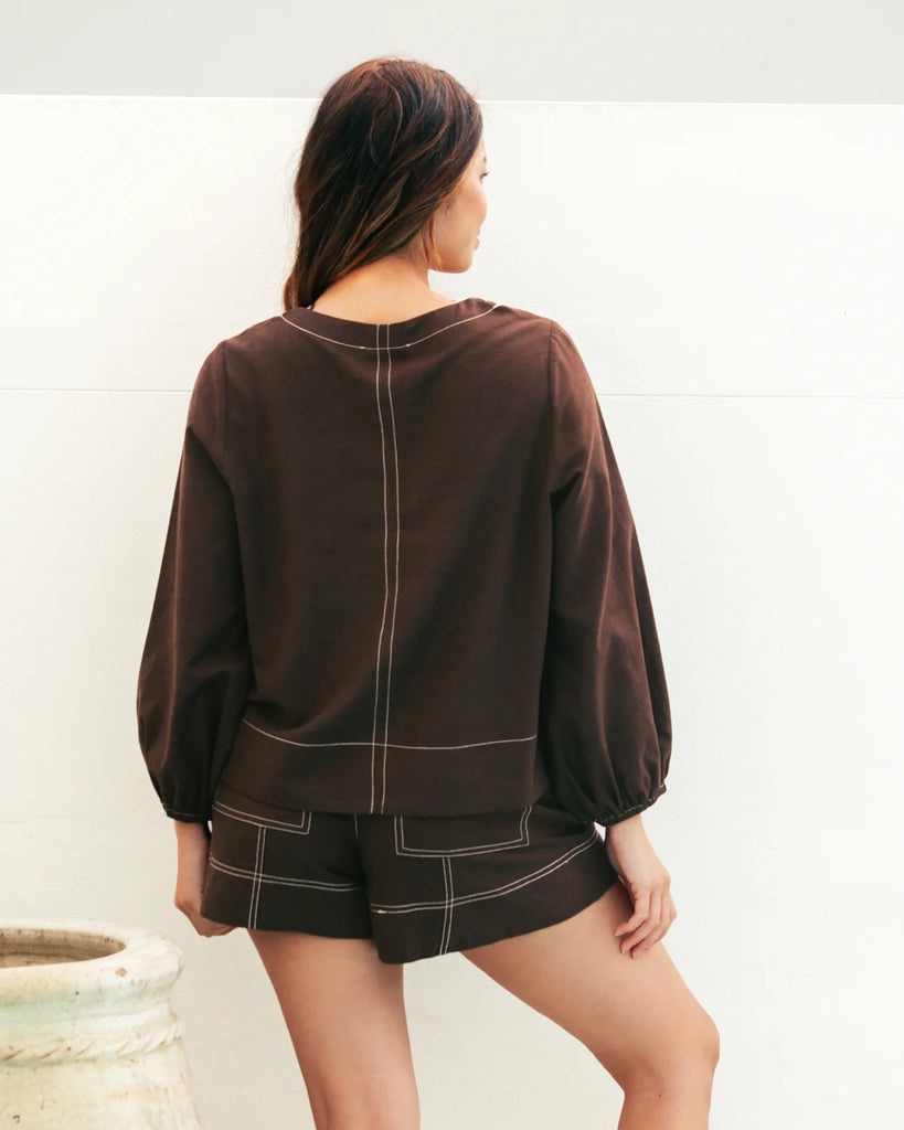LABEL OF LOVE - CONTRAST STITCH BLOUSE