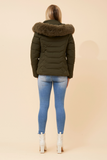 CKM - LONG SLEEVE PUFFER JACKET WITH FUR TRIMMED HOOD