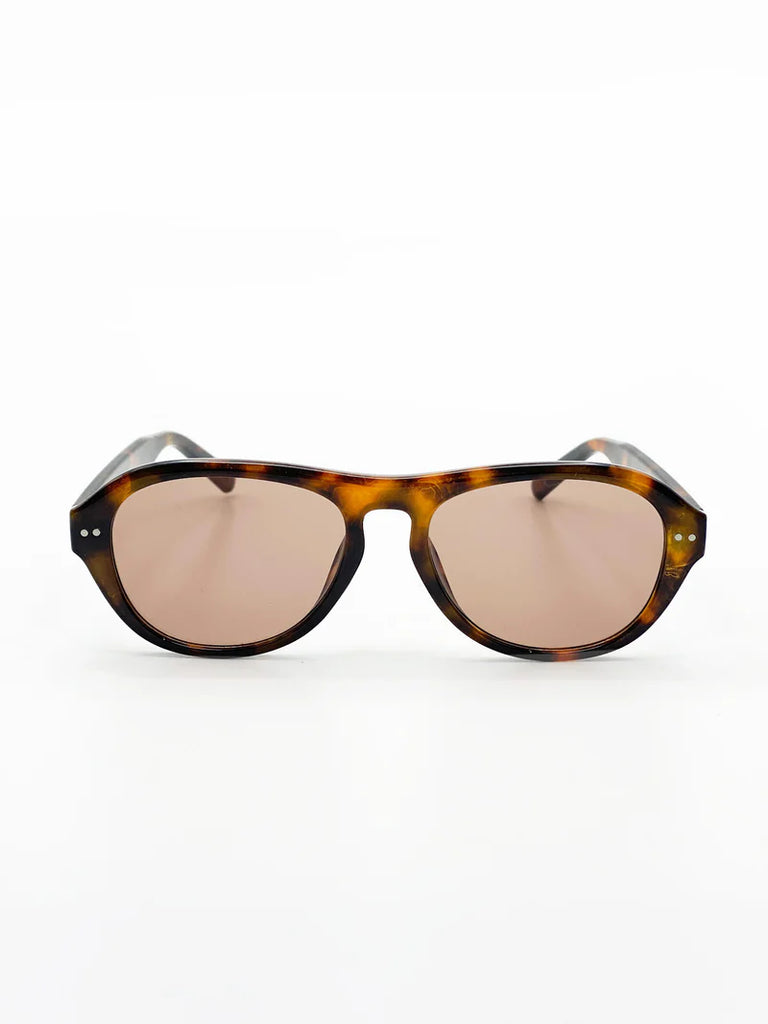 LUSTRE & SAGE - BLANC ROUND FRAME SUNGLASSES