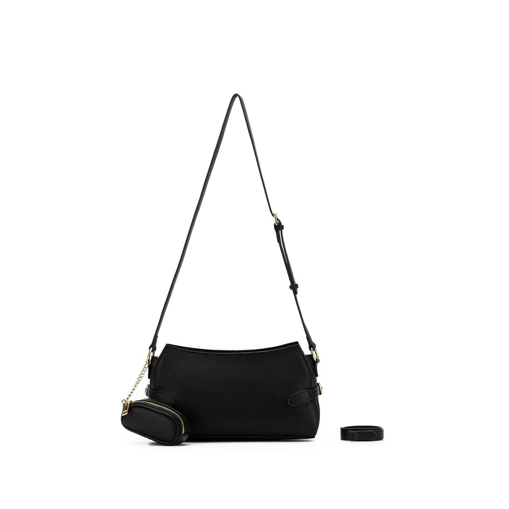 BLACK CAVIAR - MESSINA EAST WEST SHOULDER BAG