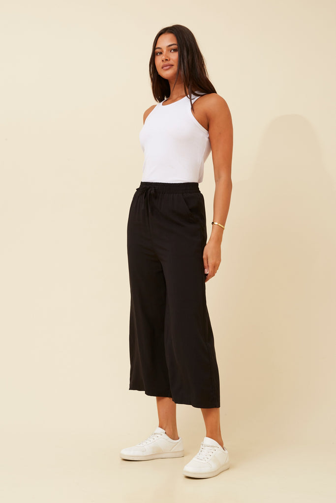 CKM - 7/8 LENGTH WIDE LEG PANT WITH WAIST TIE