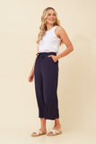 CKM - 7/8 LENGTH WIDE LEG PANT WITH WAIST TIE