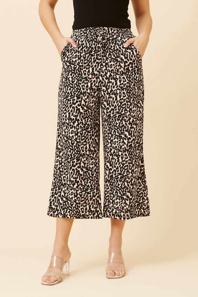 CKM - 7/8 LENGTH ANIMAL PRINT WIDE LEG PANT