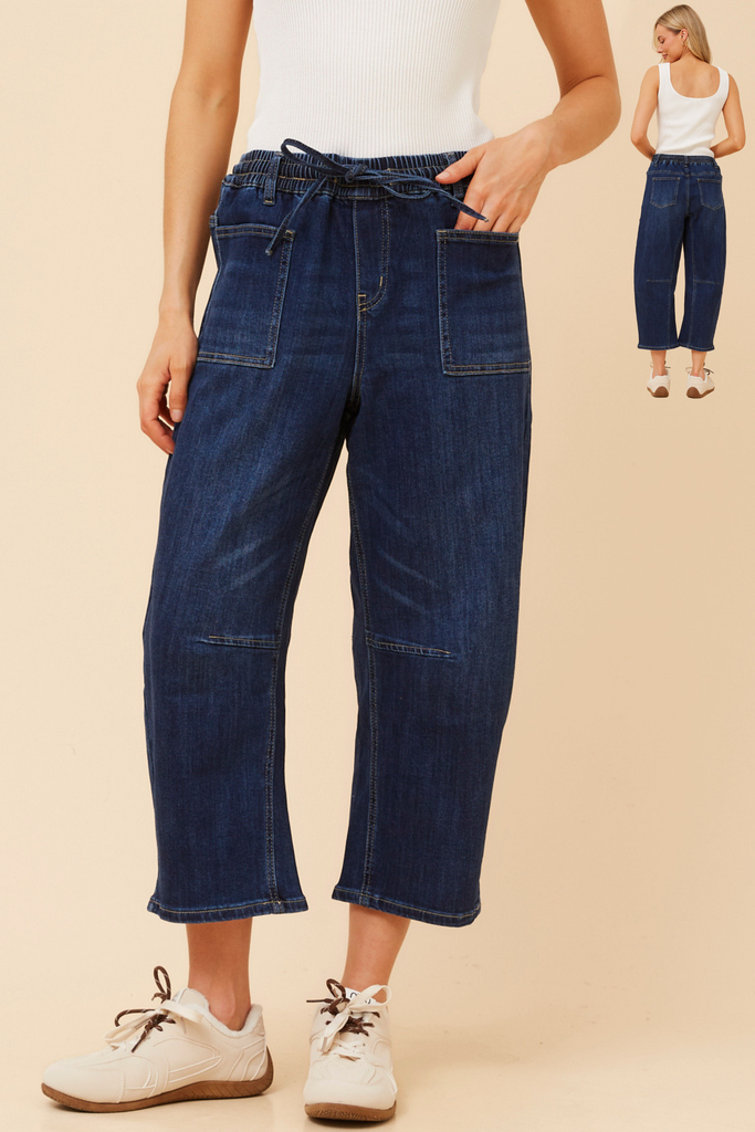 INFINITY - CROPPED DENIM BARREL PANT