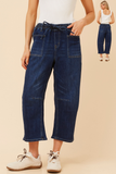 INFINITY - CROPPED DENIM BARREL PANT