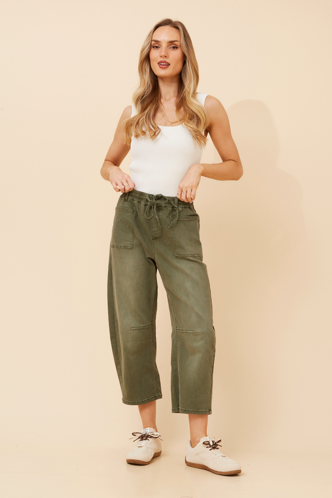 INFINITY - CROPPED DENIM BARREL PANT