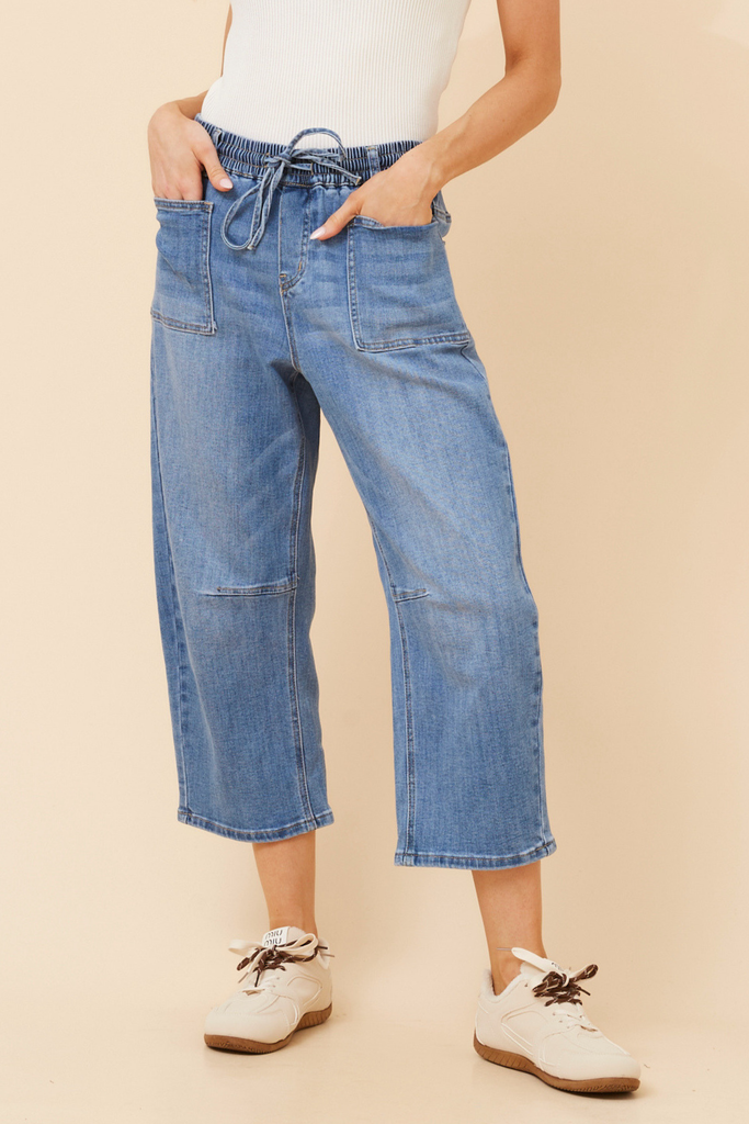 INFINITY - CROPPED DENIM BARREL PANT