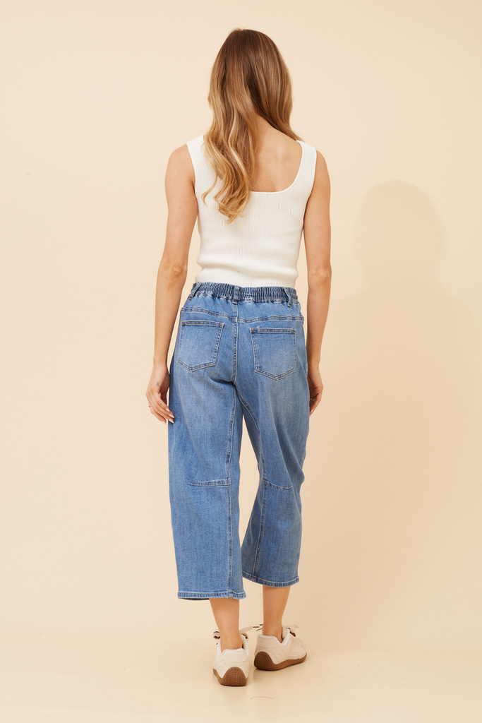INFINITY - CROPPED DENIM BARREL PANT