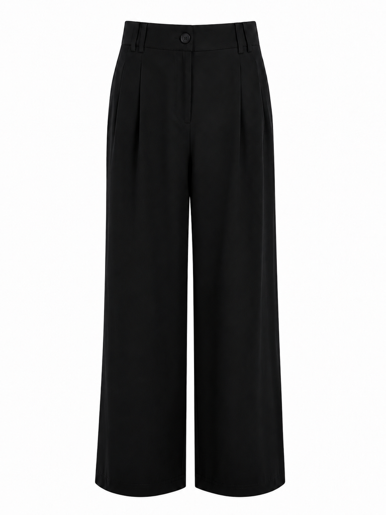 FRIA - VISCOSE PLEAT FRONT WIDE LEG PANT