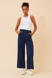 INFINITY DENIM - LONG WIDE LEG DENIM PANT WITH POCKETS