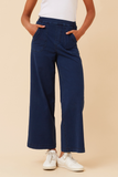 INFINITY DENIM - LONG WIDE LEG DENIM PANT WITH POCKETS
