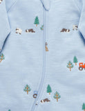 PUREBABY - EMBROIDERED FLEECE GROWSUIT