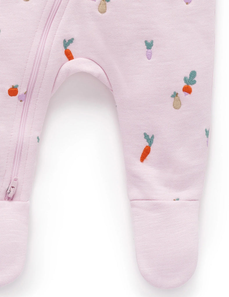 PUREBABY - EMBROIDERED FLEECE GROWSUIT