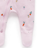 PUREBABY - EMBROIDERED FLEECE GROWSUIT