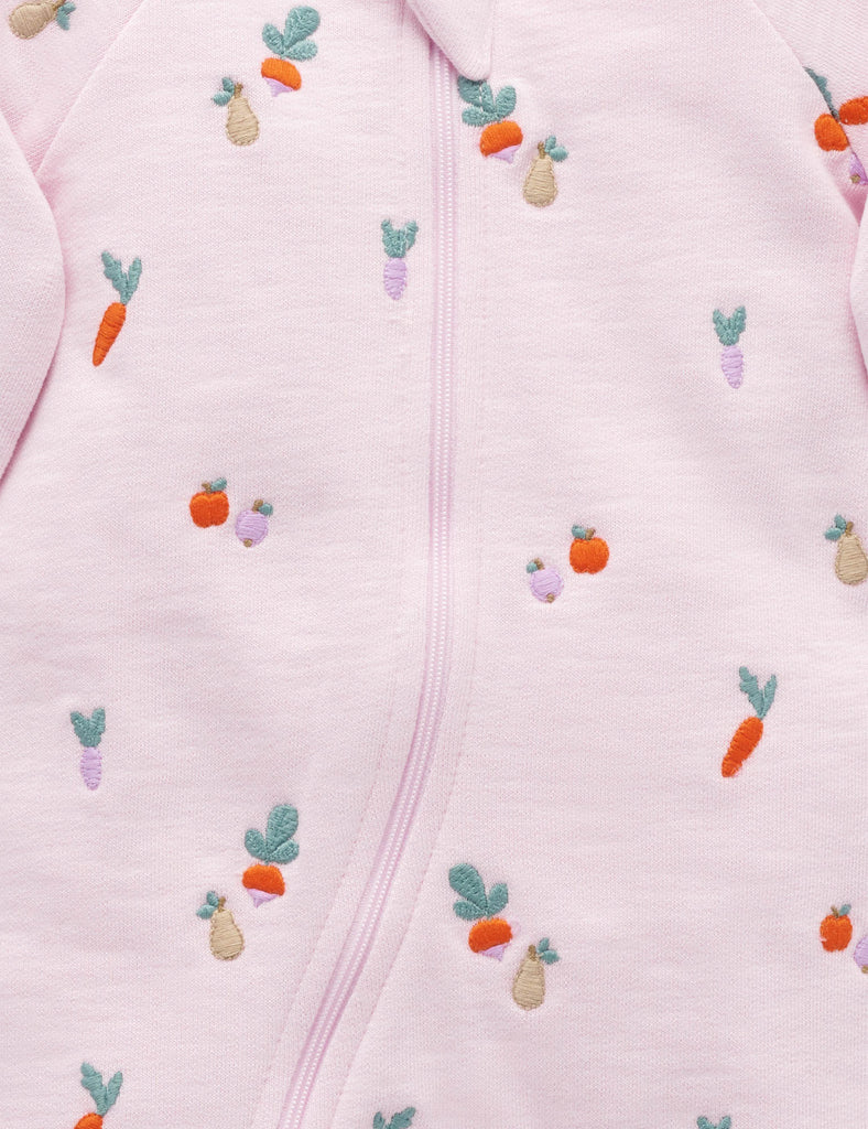 PUREBABY - EMBROIDERED FLEECE GROWSUIT