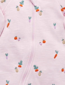 PUREBABY - EMBROIDERED FLEECE GROWSUIT