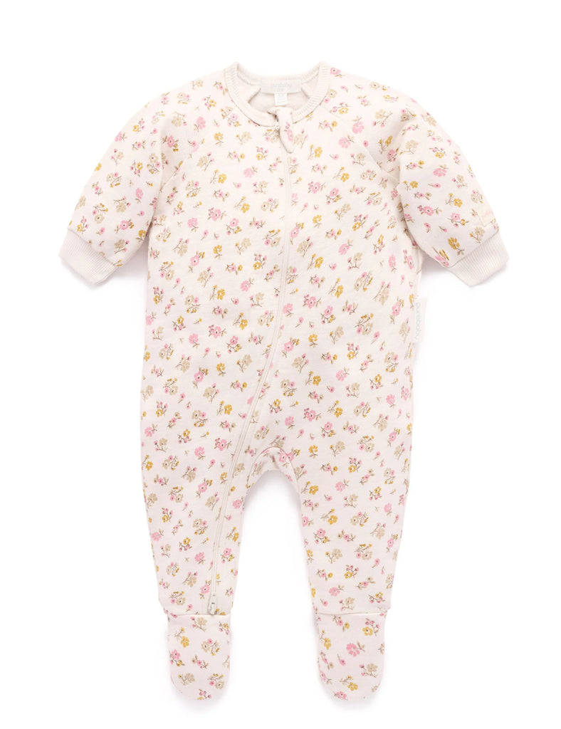 PUREBABY - FLEECY ZIP GROWSUIT