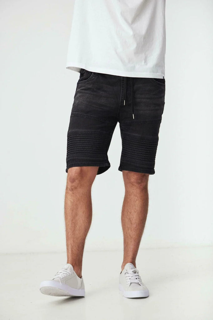 BLACK WOOD - BRIGGS ELASTIC DENIM SHORT