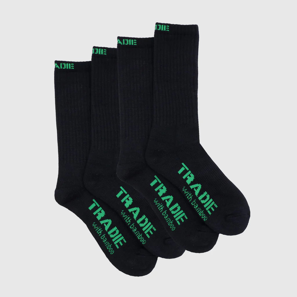 TRADIE - RIBBED BAMBOO CREW 2PK SOCKS