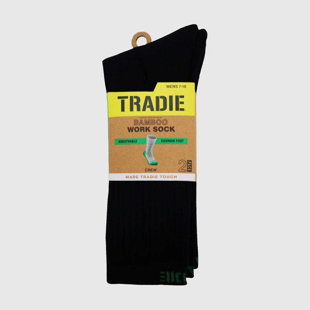 TRADIE - RIBBED BAMBOO CREW 2PK SOCKS