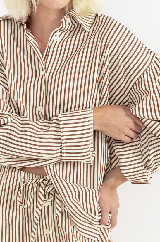 RHYTHM - COVE STRIPE OVERSIZED LONG SLEEVE SHIRT