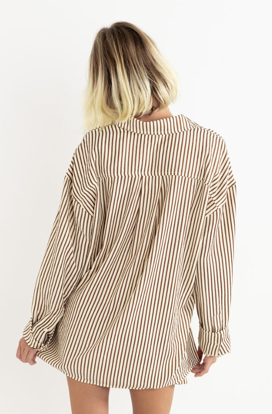 RHYTHM - COVE STRIPE OVERSIZED LONG SLEEVE SHIRT
