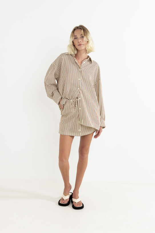 RHYTHM - COVE STRIPE OVERSIZED LONG SLEEVE SHIRT