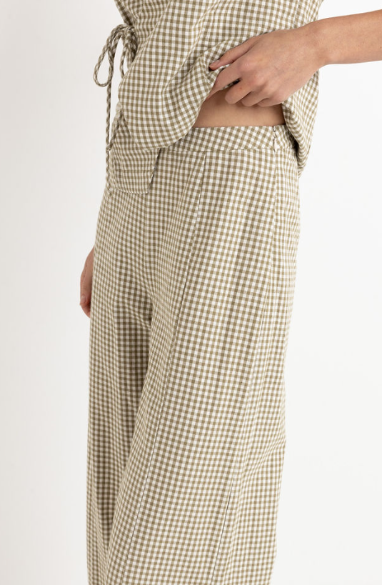 RHYTHM - LOLA CHECK WIDE LEG PANT