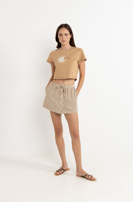 RHYTHM - RHYTHM FOLLOW THE SUN CROP CREW TEE