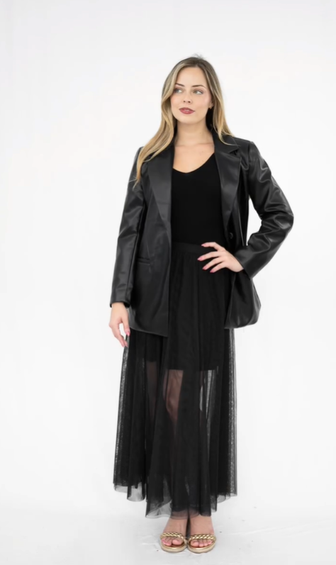 FRIA - FAUX LEATHER BLAZER