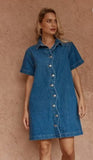 SASS - PEPE WAVE DENIM DRESS
