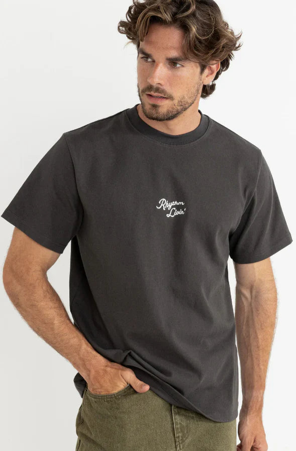RHYTHM - HEAVY VINTAGE EMBROIDERED SS T-SHIRT