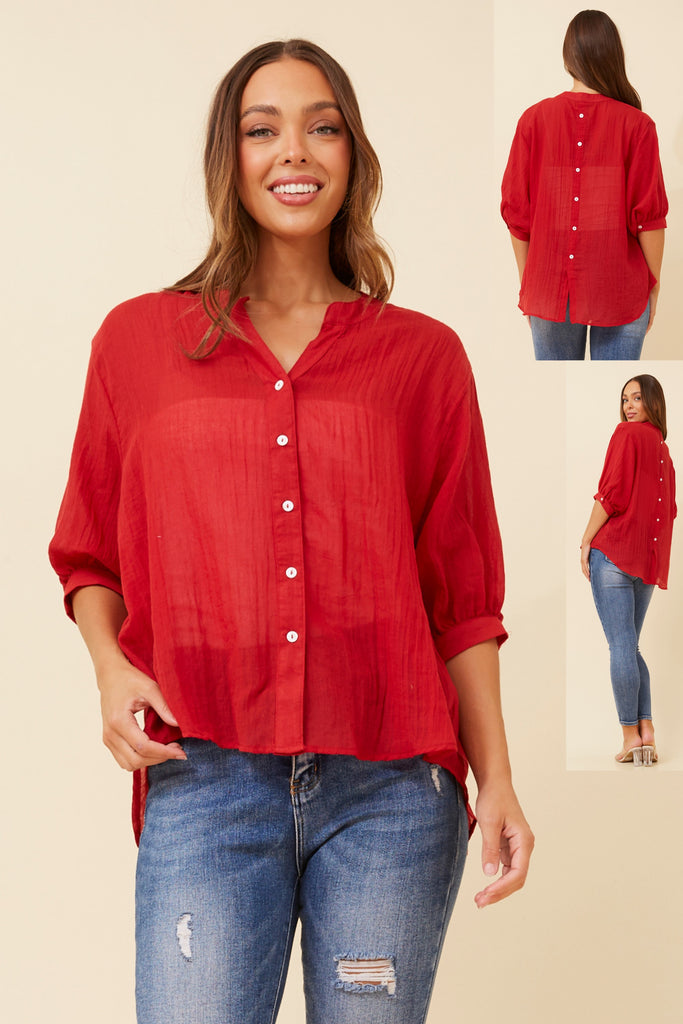 CKM BUTTON BACK DETAIL SHIRT